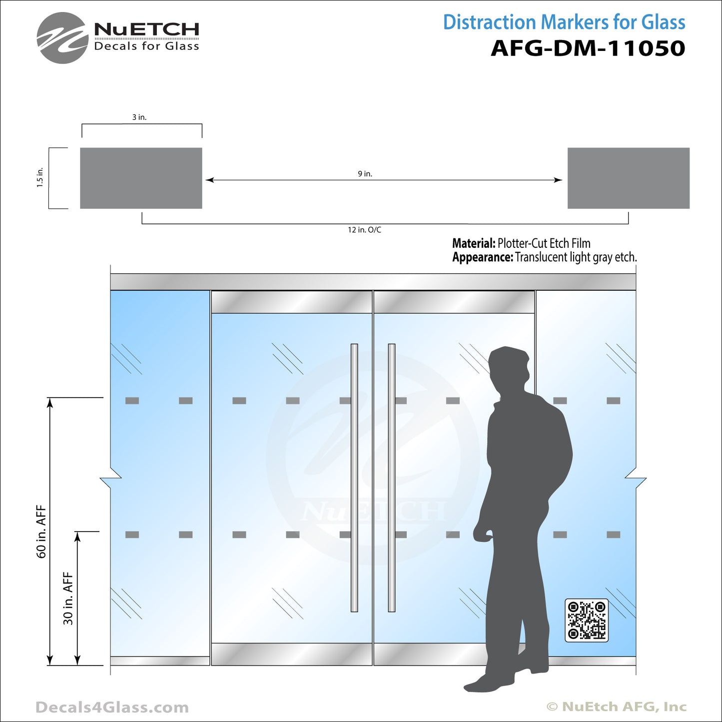Rectangles (3in x 1.5 in 12in oc) – Safety Marker AFG-DM-11050