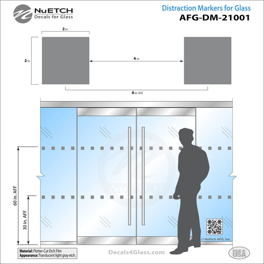 2 Inch Squares (6 in. on center) Safety Marker - AFG-DM-21001