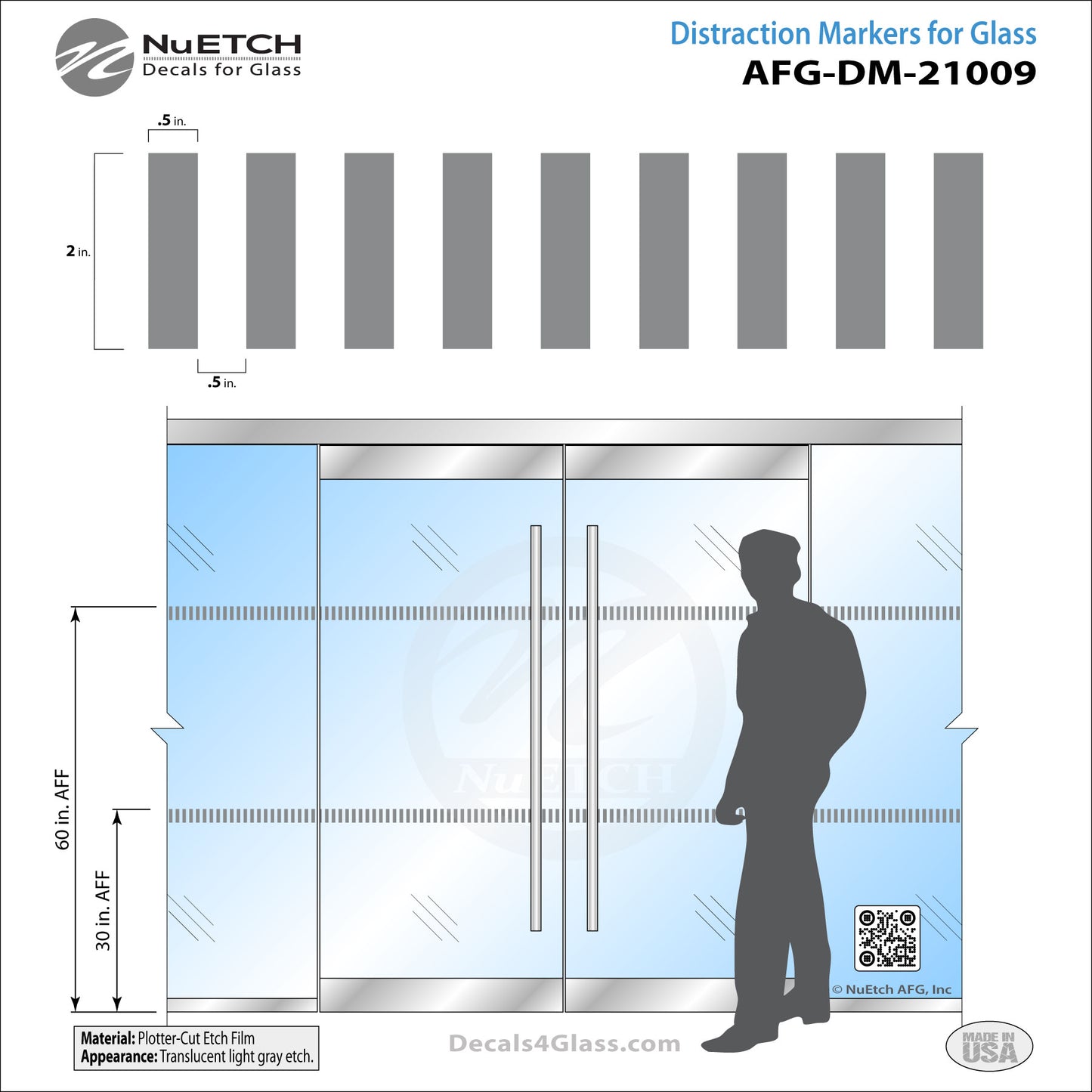 2 Inch Rectangles (.5" x 2" - .5") Safety Marker - AFG-DM-21009