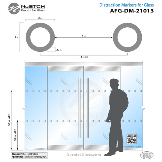 2 Inch OL Circles (6 in. on center) Safety Marker - AFG-DM-21013