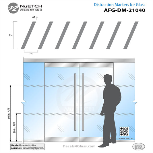 2 Inch Skewed Rectangles (.25" x 2" - 1") Safety Marker - AFG-DM-21040