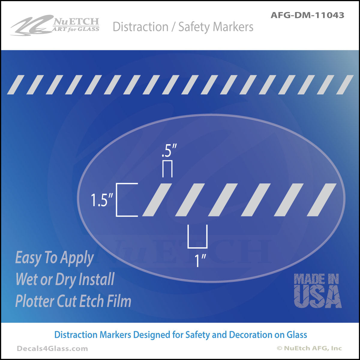Skewed Rectangles (.5 x 1.5 - 1 in) Safety Marker AFG-DM-11043