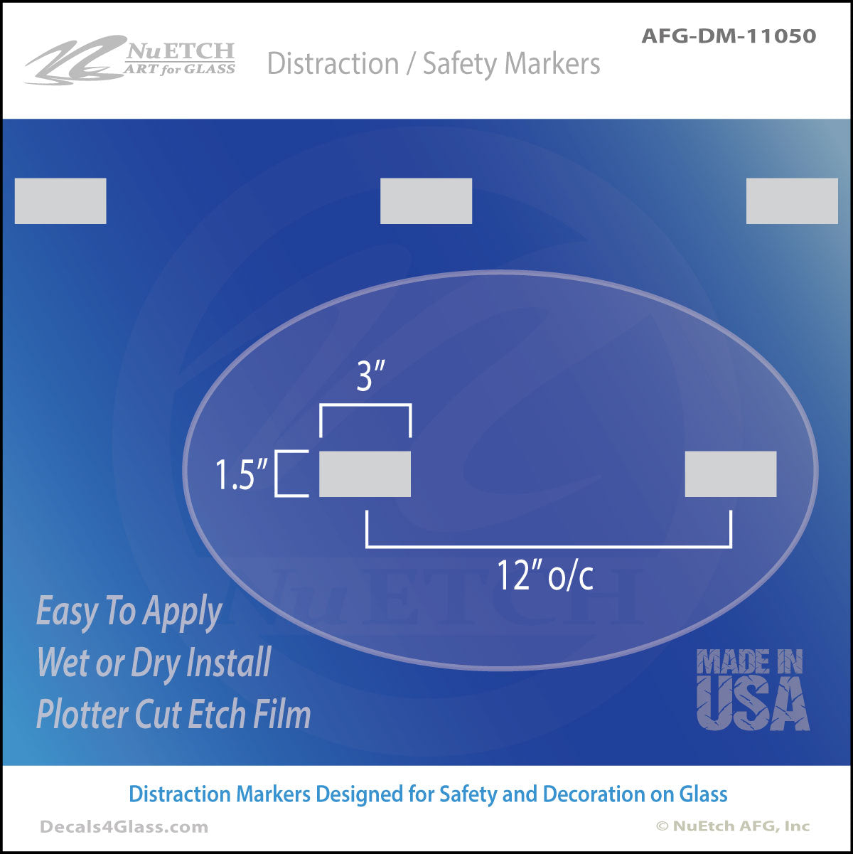 Rectangles (3in x 1.5 in 12in oc) – Safety Marker AFG-DM-11050
