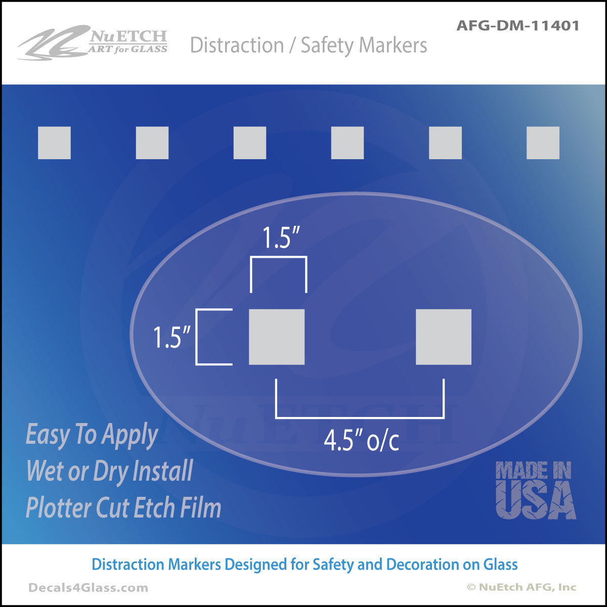 Squares (1.5 Inch 4.5 oc) – Safety Marker AFG-DM-11401