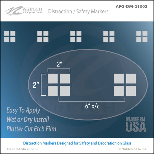 2 Inch (set of 4) Squares (6 in. on center) Safety Marker - AFG-DM-21002