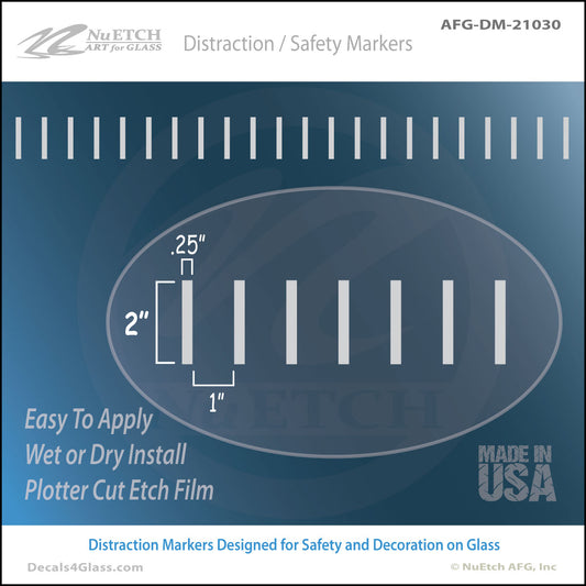 2 Inch Rectangles (.25" x 2" - 1") Safety Marker - AFG-DM-21030
