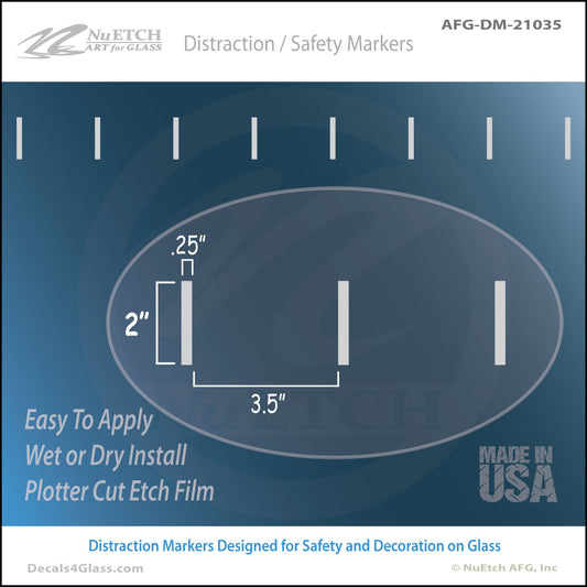 2 Inch Rectangles (.25" x 2" - 3.5") Safety Marker - AFG-DM-21035