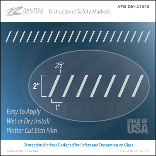 2 Inch Skewed Rectangles (.25" x 2" - 1") Safety Marker - AFG-DM-21040