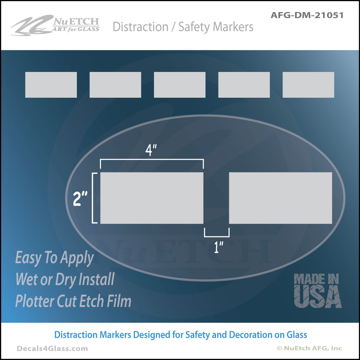 2 inch Rectangle – (4" x 2" - 1") Safety Marker AFG-DM-21051